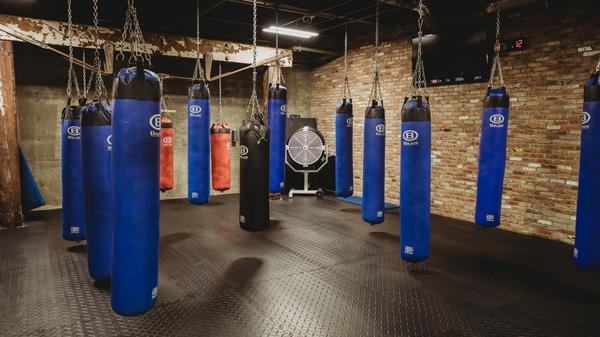 Boxing equipments in modern gym in Lexington